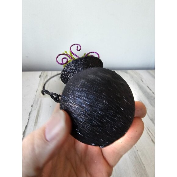 Pier 1 Hocus pocus glitter cauldron ornament frog rare sparkle witch - Picture 7 of 9